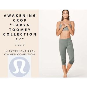 Lululemon Awakening Crop *Taryn Toomey Collection 17" Size 6 EUC
